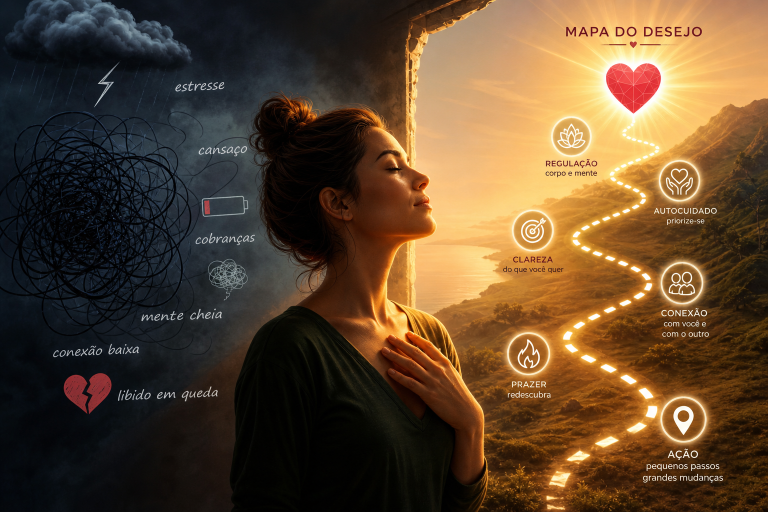 Como lidar com sobrecarga emocional e libido baixa: estratégias práticas e mapa do desejo