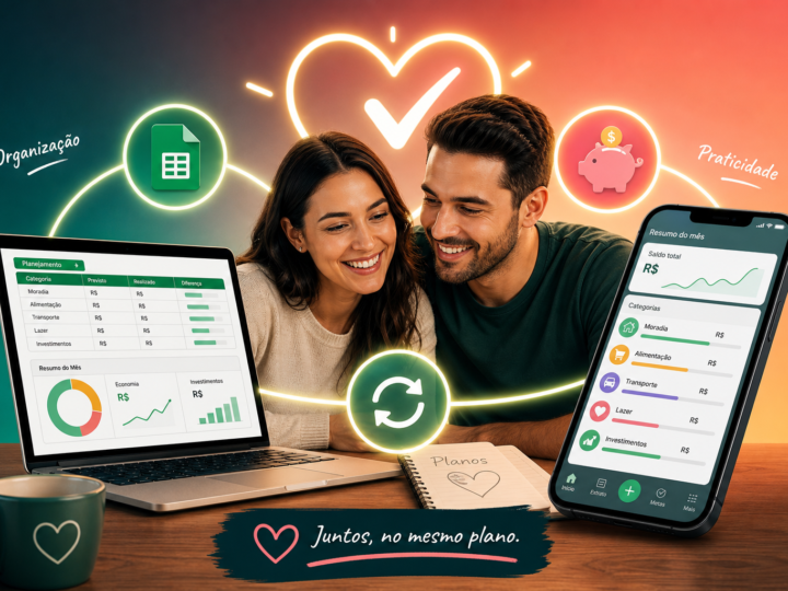 Como usar planilha e app de maneira combinada para finanças de casal sem estresse