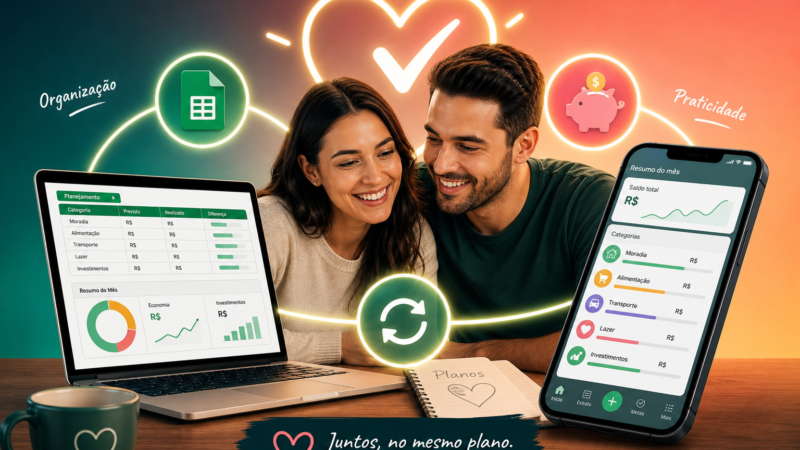 Como usar planilha e app de maneira combinada para finanças de casal sem estresse